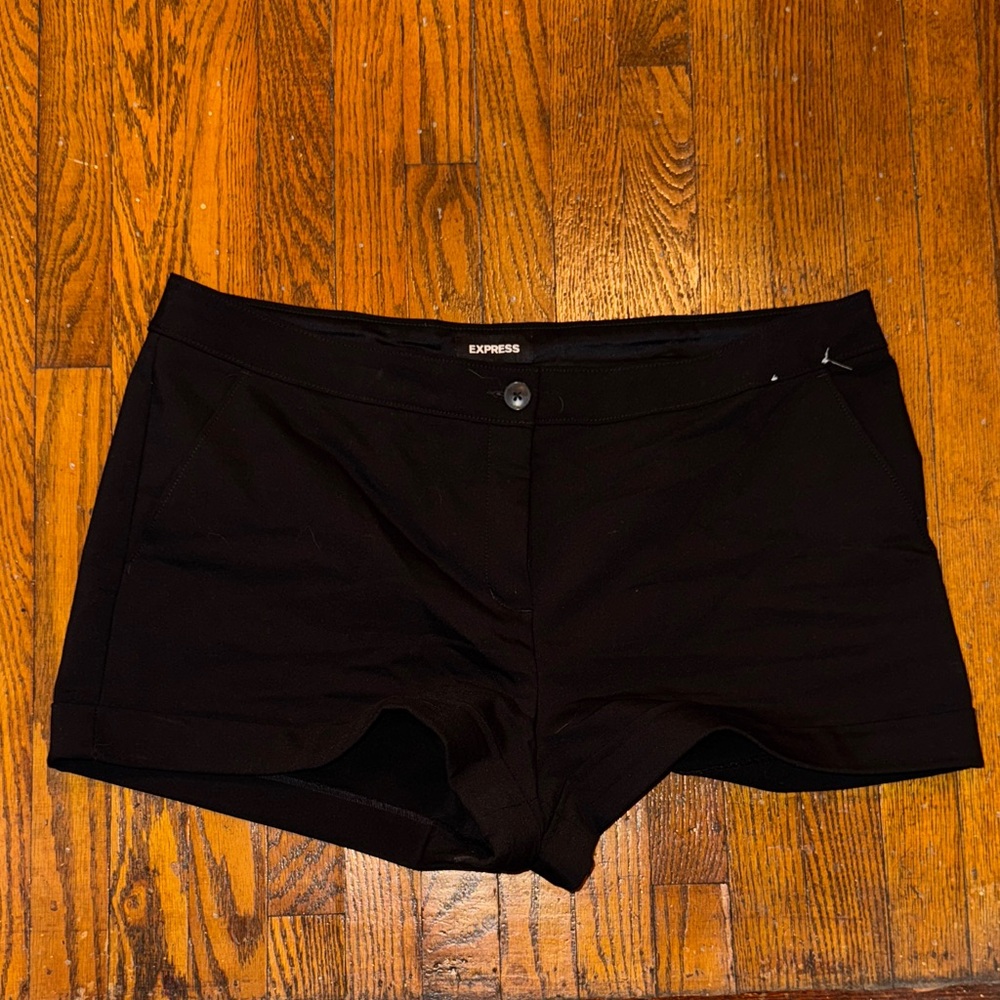 Express Women's Size 16 High Waist Black Mini Shorts